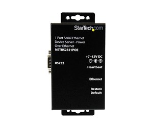 Nettverksutstyr - StarTech.com 1 Port RS232 Serial Ethernet Device Server - PoE Power Over Ethernet - NETRS2321POE