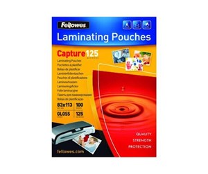 Laminering - Fellowes Glossy 125 Micron Card Laminating Pouch - 83x113mm - 5307101