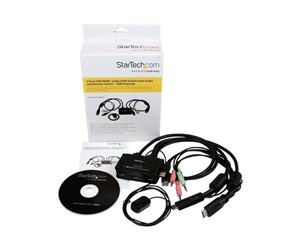 KVM-switch - StarTech.com 2 Port USB HDMI Cable KVM Switch w/ Audio and Remote Switch - SV211HDUA