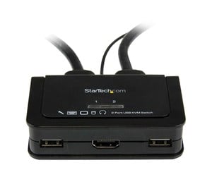 KVM-switch - StarTech.com 2 Port USB HDMI Cable KVM Switch w/ Audio and Remote Switch - SV211HDUA