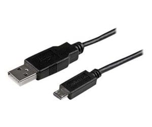 USB - StarTech.com Mobile Charge Sync USB to Slim Micro USB Cable for Smartphones and Tablets - USBAUB1MBK