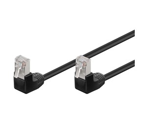 Nettverkskabel - STP CAT 5E 2x90° - Black - 0.25m - 4040849960765