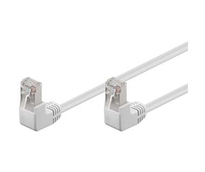 Nettverkskabel - STP CAT 5E 2x90° - White - 0.25m - 4040849960604