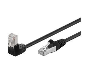 Nettverkskabel - STP CAT 5E 1x90° - Black - 0.25m - 4040849941856