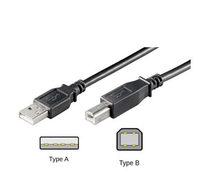 USB - Pro USB-A <-> USB-B 2.0 - 0.25m - Svart - 4040849951299