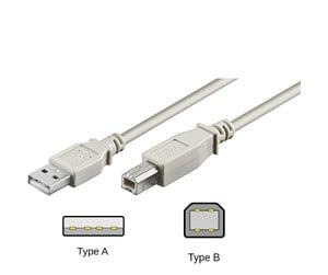 USB - Pro USB-A <-> USB-B 2.0 - 1.8m - Grå - 4040849609534