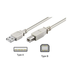 USB - Pro USB-A <-> USB-B 2.0 - 3m - Grå - 4040849509544