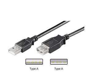 USB - Pro USB-A <-> USB-A - 0.3m - Svart - 4040849686221