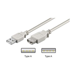 USB - Pro USB-A <-> USB-A - 0.3m - Grå - 4040849686214