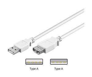 USB - Pro USB-A <-> USB-A - 0.3m - Hvit - 4040849961960