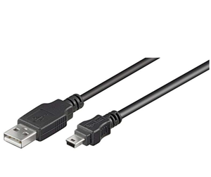 USB - Pro USB-A <-> USB Mini-B (5-pin) - 3m - Svart - 4040849507687