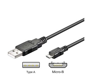 USB - Pro USB-A <-> USB Micro-B - 0.15m - Svart - 4040849957369