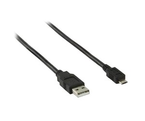 USB - Pro USB-A <-> USB Micro-B - 1m - Svart - 4040849939181