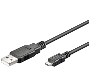 USB - Pro USB-A <-> USB Micro-B - 3m - Svart - 4040849939204