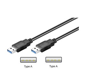 USB - Pro USB-A <-> USB-A - 1.5m - Svart - 4040849939280