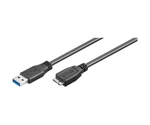 USB - Pro USB-A <-> USB Micro-B 3.0 - 1m - Svart - 4040849951695