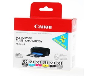 Printertilbehør blekk/toner - Canon PGI-550/CLI-551 / 6496B005 Multi Pack - Blekkpatron Blå - 6496B005