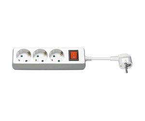 Strømkabel (ekstern) - Pro Power Socket x3 - Wh - Switch - 1.5m - 4040849512858