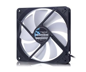 Kabinettvifte - Fractal Design Silent Series R3 - Kabinettvifte - 140mm - Svart med hvite vinger - 21 dBA - FD-FAN-SSR3-140-WT