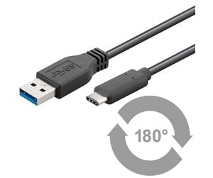 USB - Pro USB-C - USB 3.0 A (M) BK - 0.50m - 4040849679995