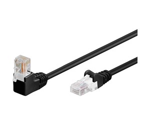 Nettverkskabel - LAN UTP CAT 5e 1x90° - Black - 0.50m - 4040849941702