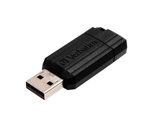 Minnepenn - Verbatim PinStripe - Svart - 64GB - Minnepenn - 49065