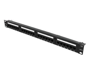 Tilbehør - Deltaco PAN-112 UTP patch panel 24xRJ45 Cat6 krone terminal 1U 19" black - PAN-112