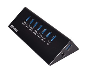 USB-hub - Sandberg USB 3.0 Hub 7 ports USB-hub - USB 3.0 - 7 porter - Svart - 133-82