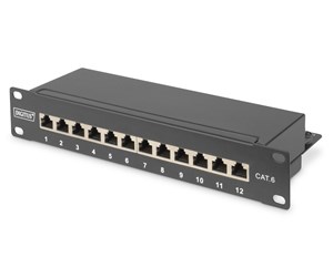 Tilbehør - DIGITUS DN-91612S CAT 6 Class E Patch Panel shielded black - DN-91612S