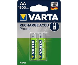 Batteri - VARTA Rechargeable Accu Phone - 2 x AA - 1600 mAh - 58399201402