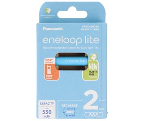 Batteri - Panasonic eneloop lite BK-4LCCE batteri - 2 x AAA - NiMH - BK-4LCCE/2BE