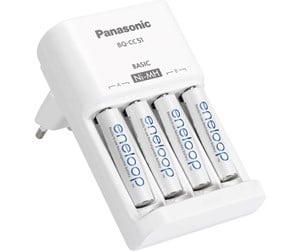 Batteri - Panasonic Eneloop BQ-CC18 + 4 x AAA 750 mAh - K-KJ18MCC04E