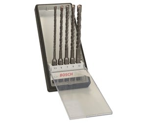 Bormaskin & Bits - Bosch 5-delers Robust Line hammerbor-sett SDS plus-5 Ø 5,5,6,7,8,10 x 165mm - 2607019929