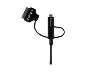 Skjermkabel - StarTech.com 1m Black Lightning or 30-pin Dock or Micro USB to USB Cable - LTADUB1MB