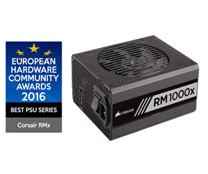 Strømforsyning (PSU) - Corsair RM1000x Strømforsyning (PSU) - 1000 Watt - 135 mm - ATX - 80 Plus Gold sertifisert - CP-9020094-EU