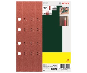 Slipemaskin - Bosch 25-delers slipepapirsett til plansliper, 8 hull, korning 120 G= 120 - 2607017100