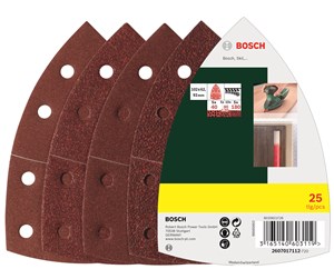 Slipemaskin - Bosch 25-delers slipepapirsett til multisliper, korning 40, 80, 120, 180 G= 40, 80, 120, 180 - 2607017112