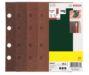 Slipemaskin - Bosch 25-delers slipepapirsett til plansliper, korning 40, 60, 80, 120 G= 40, 60, 80, 120 - 2607019495