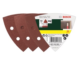 Slipemaskin - Bosch 25-delers slipepapirsett til deltasliper, korning 60, 120, 240 93 mm - 2607019500