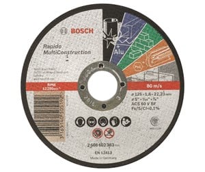 Vinkelsliper - Bosch Kappeskive rett Rapido Multi Construction ACS 46 V BF, 125 mm, 1,6 mm - 2608602383