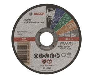 Vinkelsliper - Bosch Kappeskive rett Rapido Multi Construction ACS 60 V BF, 115 mm, 1,0 mm - 2608602384