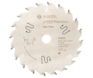 Sirkelsag - Bosch Sirkelsagblad Top Precision Best for Wood 165 x 20 x 1,8 mm, 20 - 2608642385