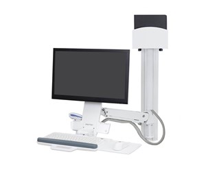 Skjermholder - Ergotron StyleView Sit-Stand Combo System With Medium white CPU Holder - Wall mount - 45-271-216