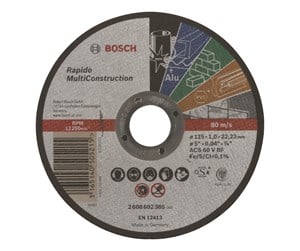 Vinkelsliper - Bosch Kappeskive rett Rapido Multi Construction ACS 60 V BF, 125 mm, 1,0 mm - 2608602385