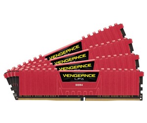 RAM - Corsair Vengeance LPX DDR4-2133 - 64GB - CL13 - Quad Channel (4 pcs) - Intel XMP - Rød - CMK64GX4M4A2133C13R