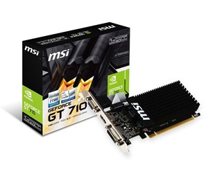 Grafikkort - MSI GeForce GT 710 Silent Low Profile - 1GB GDDR3 RAM - Grafikkort - GT 710 1GD3H LP