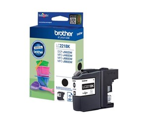 Printertilbehør blekk/toner - Brother LC221BK - Blekkpatron Svart - LC221BKBPDR