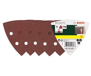 Slipemaskin - Bosch 25-delers slipepapirsett til deltasliper, korning 80 G= 80 - 2607019489