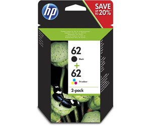 Printertilbehør blekk/toner - HP 62 / N9J71AE 2-Pack (Cyan Magenta Yellow) Pigmwnted Black Ink - Blekkpatron Fargebasert tricolor - N9J71AE