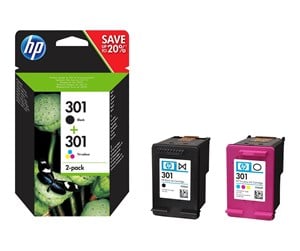 Printertilbehør blekk/toner - HP 301 / N9J72AE 2-Pack Black (Magenta Cyan Yellow) - Blekkpatron Fargebasert tricolor - N9J72AE